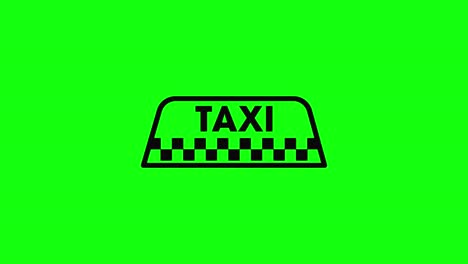 Taxi-Symbol-Auf-Grünem-Bildschirm